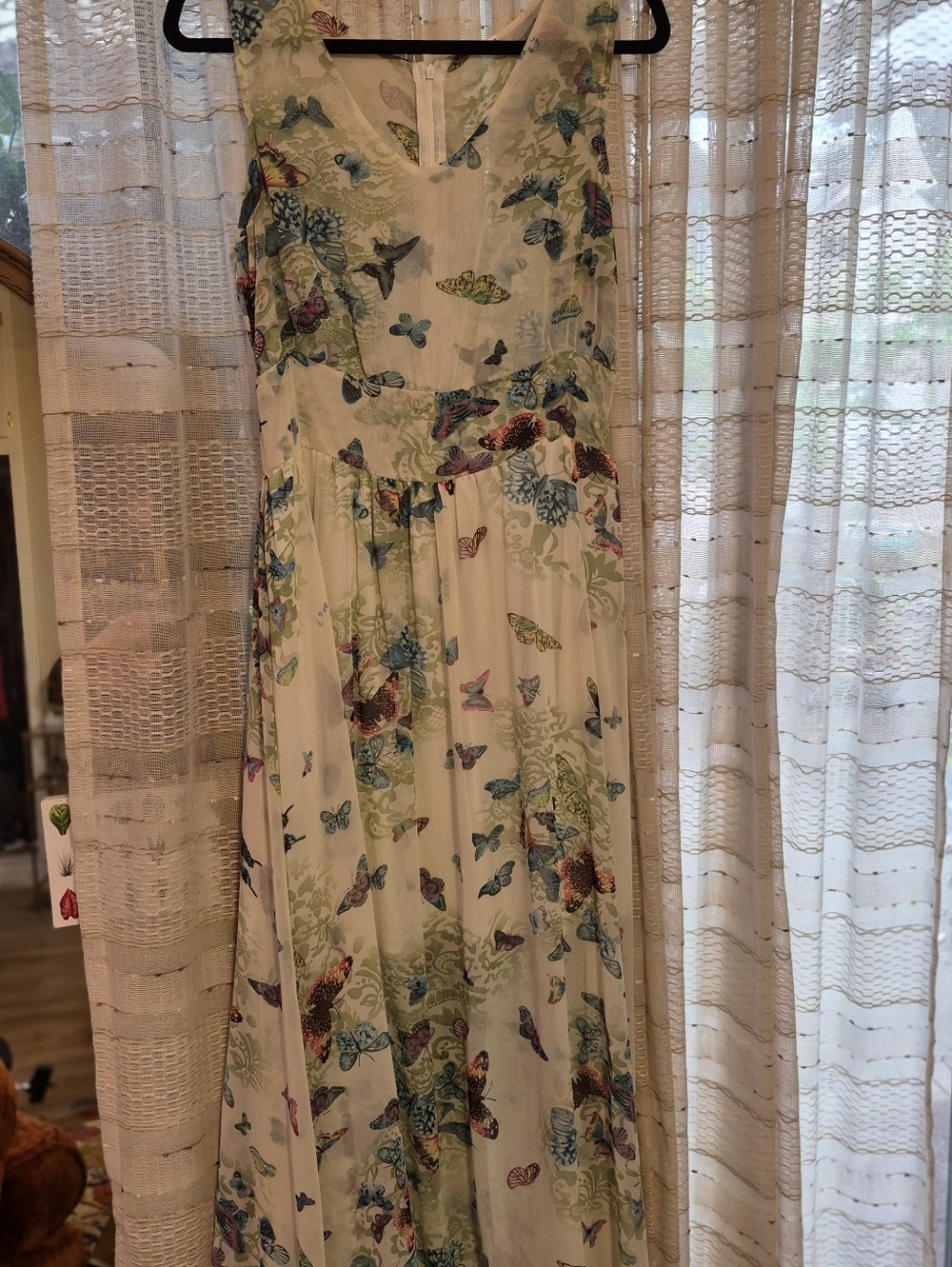 Bohemian Butterfly Print Chiffon Maxi Dress